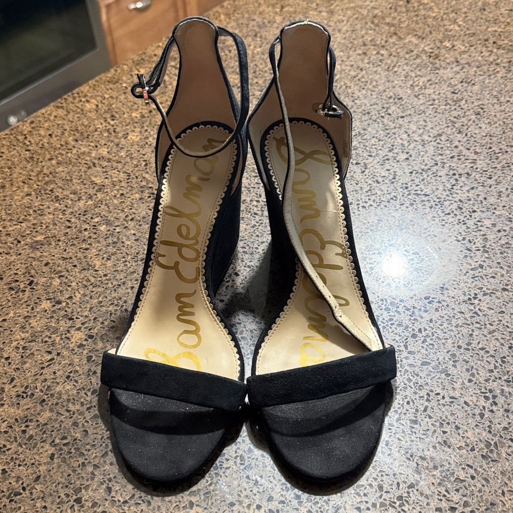 Sam Edelman Neesa black suede wedge sandals - Picture 11 of 12